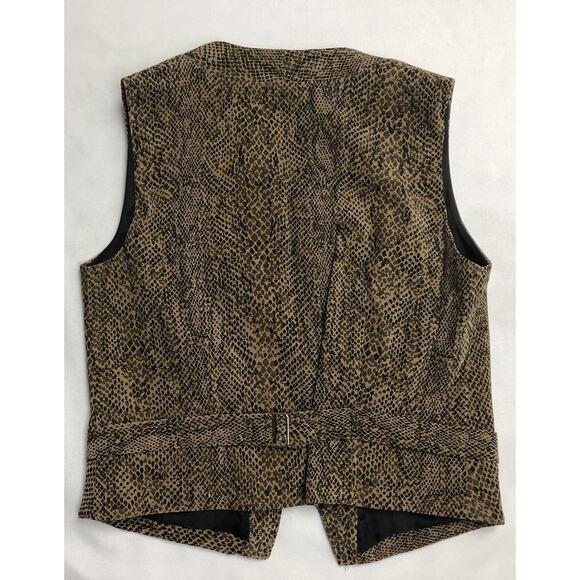 Elliott Lauren Vest Women Size XSmall Brown Animal Print Zipper Career Work Wear - Picture 2 of 12